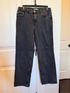 H&M Women's Wide-Leg Black Denim Jeans